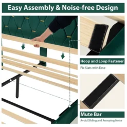 Costway Upholstered Platform Bed Frame Adjustable Headboard Footboard Modern Green 17 Costway Upholstered Platform Bed Frame Adjustable Headboard Footboard Modern Green -Furniture Sale Store GUEST eb678001 30f8 48ef 9b26 7adf5bd338d7