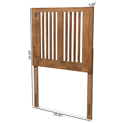 Twin Harena Wood Headboard Walnut - Baxton Studio 4 Twin Harena Wood Headboard Walnut - Baxton Studio - Image 4