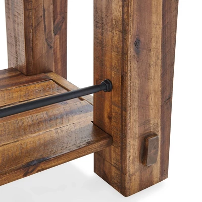 Durango Industrial Wood Console/Media Table With Two Shelves Dark Brown - Alaterre Furniture 4 Durango Industrial Wood Console/Media Table With Two Shelves Dark Brown - Alaterre Furniture - Image 4