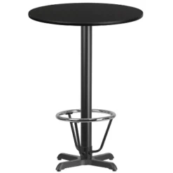 Emma And Oliver 30" Round Laminate Bar Table With 22"x22" Foot Ring Base -Furniture Sale Store GUEST ebe79bdb 7e44 48aa 90a8 8af10a6684cb