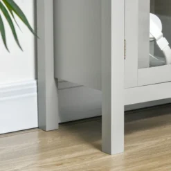 HOMCOM Modern Kitchen Sideboard, Buffet Table With Removable Wine Rack, Glass Door Cabinet And Shelves For Living Room, Kitchen, Entryway, Gray -Furniture Sale Store GUEST ec377636 b1c5 4a43 b280 b028231571a2