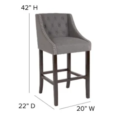Merrick Lane Upholstered Barstool 30" High Transitional Tufted Barstool With Accent Nail Trim 28 Merrick Lane Upholstered Barstool 30" High Transitional Tufted Barstool With Accent Nail Trim -Furniture Sale Store GUEST ecfea281 6d99 4db3 b2d8 a67fd046af98