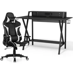 Tangkula Gaming Desk& Massage Gaming Chair Set Gamer Workstation With Headphone Hook -Furniture Sale Store GUEST ed85cde0 dcbc 43a3 aff7 3de732c57cdc