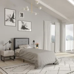 Merrick Lane Headboard Upholstered Button Tufted Headboard With Metal Frame And Adjustable Rail Slots 13 Merrick Lane Headboard Upholstered Button Tufted Headboard With Metal Frame And Adjustable Rail Slots -Furniture Sale Store GUEST eda34a42 41c5 4223 9885 c43317628b45