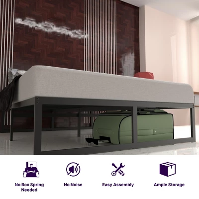 NapQueen Alpha Metal Platform Bed Frame 14" Height 1 NapQueen Alpha Metal Platform Bed Frame 14" Height