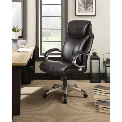 AIR Health & Wellness Big & Tall Executive Chair Brown Leather - Serta 2 AIR Health & Wellness Big & Tall Executive Chair Brown Leather - Serta - Image 2