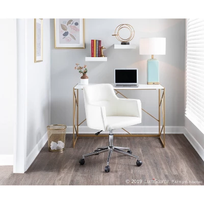 Folia Writing Desk Gold/White - LumiSource 11 Folia Writing Desk Gold/White - LumiSource - Image 11