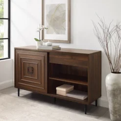 52" Modern Sliding Door Sideboard Dark Walnut - Saracina Home -Furniture Sale Store GUEST ee2cb211 435f 4c05 af57 9b154e1bca90