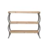 Rustic Metal Console Table With Shelves Brown - Olivia & May