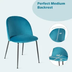 Tangkula Dining Chair Set Of 2 Upholstered Velvet Chair Set W/ Metal Base For Living Room -Furniture Sale Store GUEST ef3c6167 221c 4aa1 8654 8684777b144f