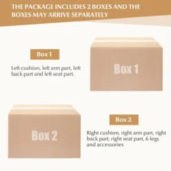 Costway Modern 79.5inch Fabric Loveseat Couch Living Room Sofa For Small Spaces Beige -Furniture Sale Store GUEST efbdd2bd 767a 4a0d a864 e4bab81b019b