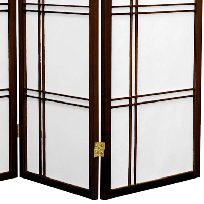 3 Ft. Tall Double Cross Shoji Screen - Walnut (5 Panels) - Oriental Furniture 2 3 Ft. Tall Double Cross Shoji Screen - Walnut (5 Panels) - Oriental Furniture - Image 2