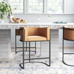 Cosmopolitan Metal Counter Height Barstool - Manhattan Comfort