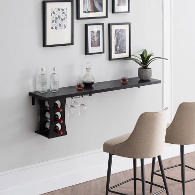 Gregle Floating Wine Rack Cappuccino - MiBasics 1 Gregle Floating Wine Rack Cappuccino - MiBasics