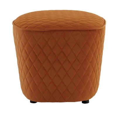 Schroeder Orange Fabric Ottoman Orange - Inspire Q 2 Schroeder Orange Fabric Ottoman Orange - Inspire Q - Image 2