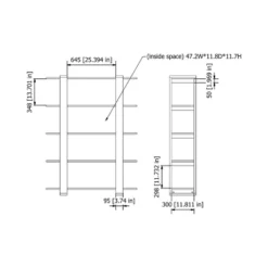 62.4" Talia 5 Shelf Bookcase Walnut/White - MiBasics -Furniture Sale Store GUEST f08e5727 0729 4663 b2e8 eda4e8d1ddbe