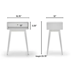 Rory One Drawer Side Table White - Adore Decor -Furniture Sale Store GUEST f0952b95 1aba 4c57 aa3a b1fc77b0e7c7
