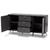 Kelson Wood 2 Door Sideboard Buffet Dark Gray/Gold - Baxton Studio