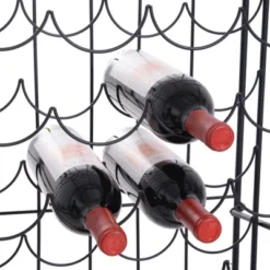 HOMCOM 35 Bottle Wrought Iron Wine Rack Cabinet With Lock, Black -Furniture Sale Store GUEST f0f53163 d77f 4df4 976b d7ee285221d4