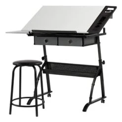 Core Drawing Table And Stool Set Charcoal Black/White - Studio Designs -Furniture Sale Store GUEST f219f736 f2d5 4676 bbc8 1ef81a83f716