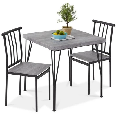 Best Choice Products 3-Piece Indoor Metal Wood Square Dining Table, Furniture Set W/ 2 Chairs 8 Best Choice Products 3-Piece Indoor Metal Wood Square Dining Table, Furniture Set W/ 2 Chairs - Image 8