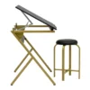 2pc Stellar Drawing Table With 36" Adjustable Top With Stool Set Black/Gold - Studio Designs