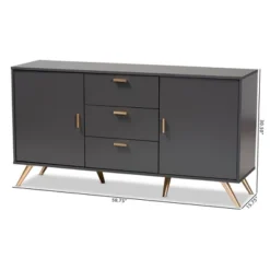Kelson Wood 2 Door Sideboard Buffet Dark Gray/Gold - Baxton Studio -Furniture Sale Store GUEST f3869892 b6bb 4681 b9bf 5fb9a31dc871