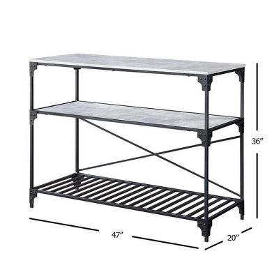 47" Jakob Kitchen Island Black/Concrete Finish - Acme Furniture 4 47" Jakob Kitchen Island Black/Concrete Finish - Acme Furniture - Image 4