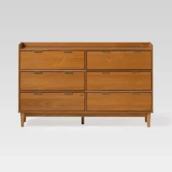 Mid-Century Modern Solid Wood 6 Drawer Double Dresser - Saracina Home -Furniture Sale Store GUEST f40a606f 0c8e 43a8 b20e 6173eadd8c07