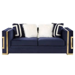 80" Virrux Loveseat Blue Velvet/Gold Finish - Acme Furniture -Furniture Sale Store GUEST f514fa9a f271 46c4 8f75 dd0a23250405