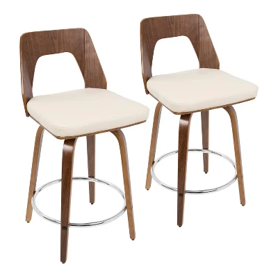 Set Of 2 Trilogy Upholstered Counter Height Barstools - Lumisource 11 Set Of 2 Trilogy Upholstered Counter Height Barstools - Lumisource - Image 11