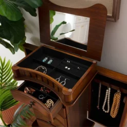 Kasey Jewelry Armoire Walnut - Powell Company -Furniture Sale Store GUEST f5457203 ac9e 4bd2 8c01 8f9e652808f1