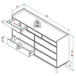 Mid-Century Modern Solid Wood 9 Drawer Horizontal Dresser - Saracina Home -Furniture Sale Store GUEST f5f0f1ab b228 4bb6 8748 20f45ddb371e
