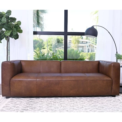 Alexander Top Grain Leather Sofa Brown - Abbyson Living 1 Alexander Top Grain Leather Sofa Brown - Abbyson Living