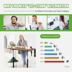 Costway Height Adjustable Computer Desk Sit Stand Rolling Notebook Table NaturalBrownBlack -Furniture Sale Store GUEST f643cf5a af68 4ac0 a6d6 d75088b7bacb