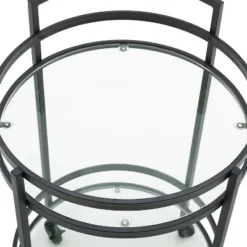 Bailey Round Bar Cart Matte Black - Crosley -Furniture Sale Store GUEST f685fa45 e39e 4e5d 8acb f0bbe9404c1a