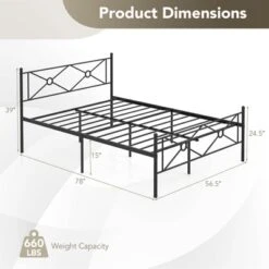 Costway Full/Queen Size Metal Platform Bed Frame W/ Headboard Mattress Foundation 14 Costway Full/Queen Size Metal Platform Bed Frame W/ Headboard Mattress Foundation -Furniture Sale Store GUEST f6b5df82 eddf 4fa3 8803 21fe5c9221e6