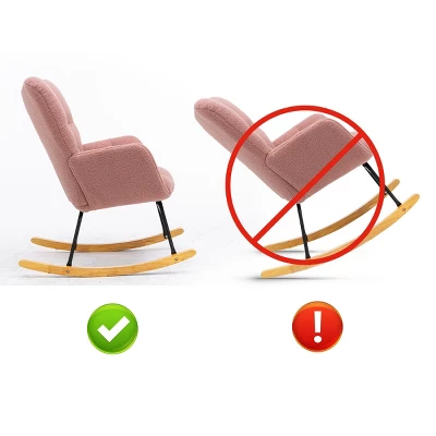 Epping Accent Modern Armchair Faux Shearling Fabric Nursery Glider Rocker, Wingback Chair Rocking Chairs-Maison Boucle 7 Epping Accent Modern Armchair Faux Shearling Fabric Nursery Glider Rocker, Wingback Chair Rocking Chairs-Maison Boucle - Image 7