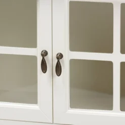 Chauncey Wood And Glass 2 Door Kitchen Cabinet White - Baxton Studio -Furniture Sale Store GUEST f747b75f e312 47ce ad94 c7fb5e8125a2