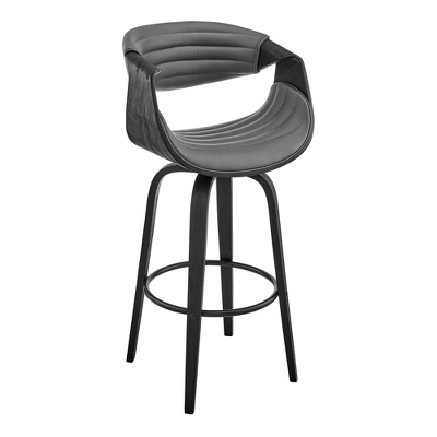 30" Arya Swivel Counter Height Barstool With Faux Leather - Armen Living 9 30" Arya Swivel Counter Height Barstool With Faux Leather - Armen Living - Image 9