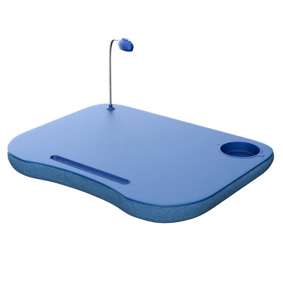 Hastings Home Portable Cushioned Lap Desk With Removable Gooseneck LED Light, Cup Holder, And Pen Slot - Blue 5 Hastings Home Portable Cushioned Lap Desk With Removable Gooseneck LED Light, Cup Holder, And Pen Slot - Blue - Image 5