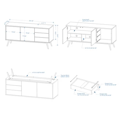 Glenwillow Home Atlas 59" Mid-Century Modern Buffet/Sideboard/TV Console 5 Glenwillow Home Atlas 59" Mid-Century Modern Buffet/Sideboard/TV Console - Image 5