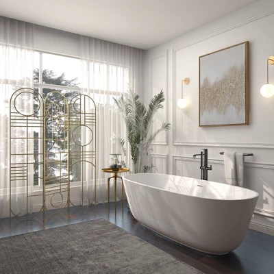 Modern Metal Room Divider Screen Gold - Olivia & May 11 Modern Metal Room Divider Screen Gold - Olivia & May - Image 11