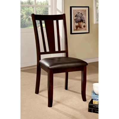 Set Of 2 Glaivewood Barred Back Leatherette Padded Side Chair Espresso - HOMES: Inside + Out 1 Set Of 2 Glaivewood Barred Back Leatherette Padded Side Chair Espresso - HOMES: Inside + Out