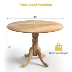 Costway Rustic Dining Table Wooden Dining Table With Round Tabletop & Curved Trestle Legs Natural/Walnut -Furniture Sale Store GUEST f8b0c9f0 186e 4cd5 819a 4e7c054802ba
