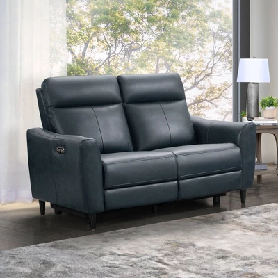 Tomasso Leather Power Reclining Loveseat With Power Headrest - Abbyson Living 1 Tomasso Leather Power Reclining Loveseat With Power Headrest - Abbyson Living