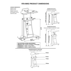 Sit To Stand Rolling Adjustable Height Laptop Cart With Storage Graphite - Techni Mobili -Furniture Sale Store GUEST f93e4753 3a8a 42c3 ac55 328a2950a708