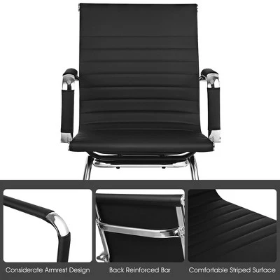 Costway Set Of 2 Office Waiting Room Chairs For Reception Conference Area 6 Costway Set Of 2 Office Waiting Room Chairs For Reception Conference Area - Image 6