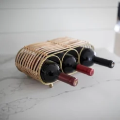 Wrapped Brass Metal & Rattan Wine Bottle Holder - Foreside Home & Garden 12 Wrapped Brass Metal & Rattan Wine Bottle Holder - Foreside Home & Garden -Furniture Sale Store GUEST fc8bc5e7 9fb7 4476 bb9e 496bcce06cda