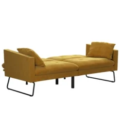 Neely Futon With Bolster Pillows Mustard Velvet - Mr. Kate -Furniture Sale Store GUEST fcb4a612 98d5 4d4a a171 19ed80764369